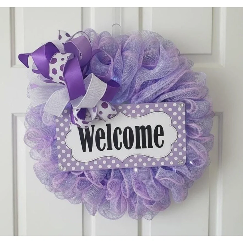 Beautiful Purple Spring and Summer Wreath;